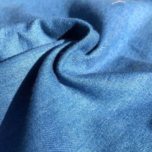58" Solid Cotton Denim Indigo Sky Blue Medium Woven Fabric By the Yard - APC Fabrics