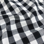 58" Cotton Poplin Spandex Lycra Stretch 5 OZ Plaid Gingham Checkered Black White & Gray Woven Fabric By the Yard - APC Fabrics