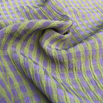 54" Rayon Green & Purple Checkered Check Gingham Gauze Woven Fabric By the Yard | APC Fabrics