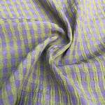 54" Rayon Green & Purple Checkered Check Gingham Gauze Woven Fabric By the Yard | APC Fabrics