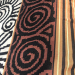 48" 100% Silk Variety Meander Print Heavy Interlock Brown, Black, White & Cream Beige Knit Fabric By the Half-Yard | APC Fabrics