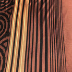 48" 100% Silk Variety Meander Print Heavy Interlock Brown, Black, White & Cream Beige Knit Fabric By the Half-Yard | APC Fabrics