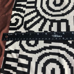 48" 100% Silk Variety Meander Print Heavy Interlock Brown, Black, White & Cream Beige Knit Fabric By the Half-Yard | APC Fabrics