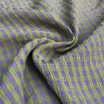 54" Rayon Green & Purple Checkered Check Gingham Gauze Woven Fabric By the Yard | APC Fabrics