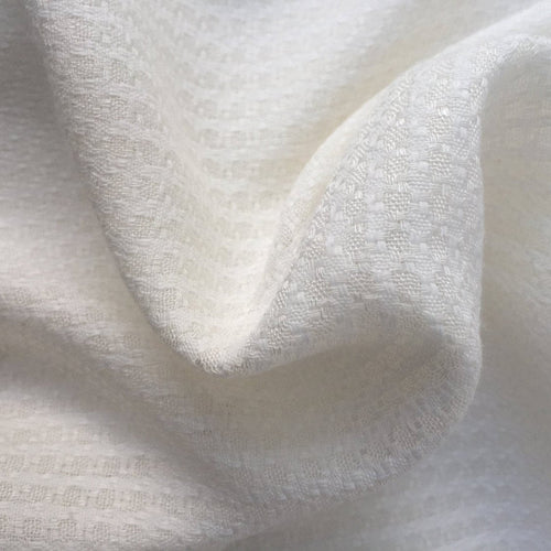 58" PFD 100% Lyocell Tencel Jacquard Checkered Design Medium Weight Off-White Woven Fabric By the Yard | APC Fabrics