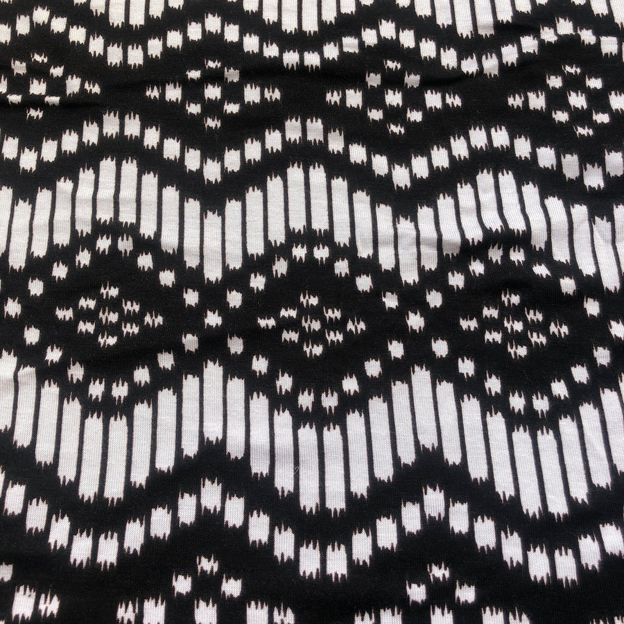 60" Modal Lycra Spandex Stretch Black White Jersey Knit Fabric By the Yard - APC Fabrics