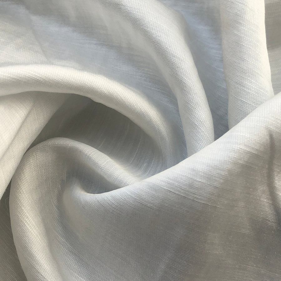 56" Satin Linen & Tencel Lyocell White Woven Fabric By the Yard - APC Fabrics