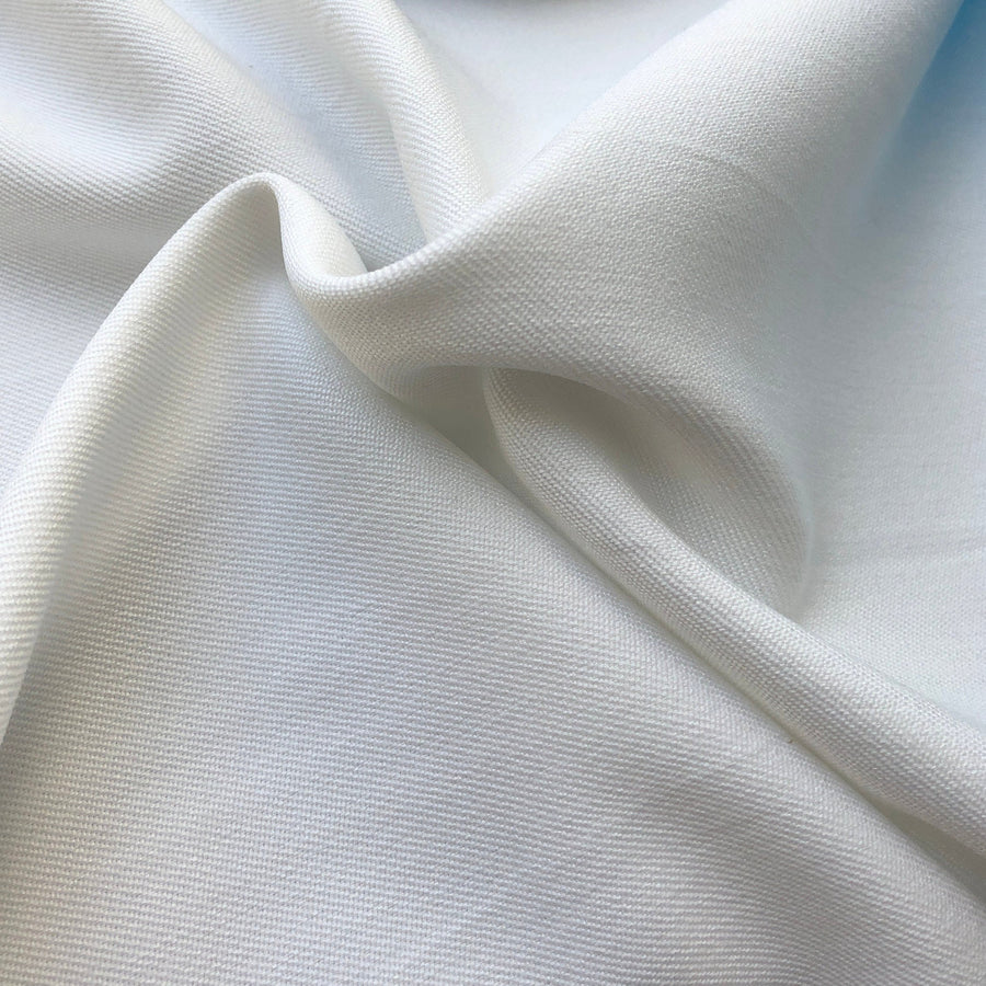 60" 100% Polyester Gabardine Twill White Woven Fabric For Apron & Table Cloth By the Yard | APC Fabrics