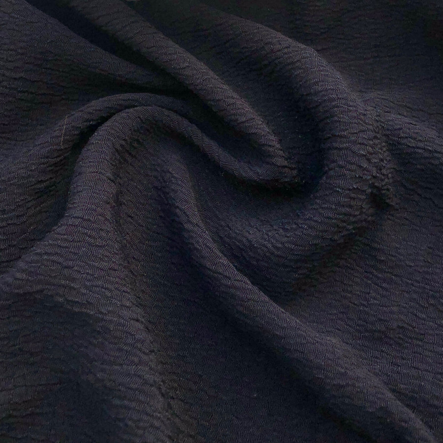 60" 100% Lyocell Black Ghost Wrinkly Woven Fabric By the Yard | APC Fabrics