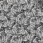 56" 100% cotton Lawn Leaf Nature Floral Black White Print 4 OZ Woven Fabric By the Yard | APC Fabrics