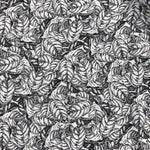 56" 100% cotton Lawn Leaf Nature Floral Black White Print 4 OZ Woven Fabric By the Yard | APC Fabrics