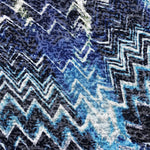54" Devore Burn Out Cotton Geometric Design Blue Multicolor White Knit Fabric By the Yard | APC Fabrics