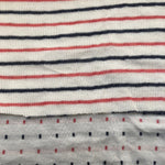 46" Modal Striped Polka Dot White Red Black Rib Knit & Double Knit Fabric By the Yard | APC Fabrics
