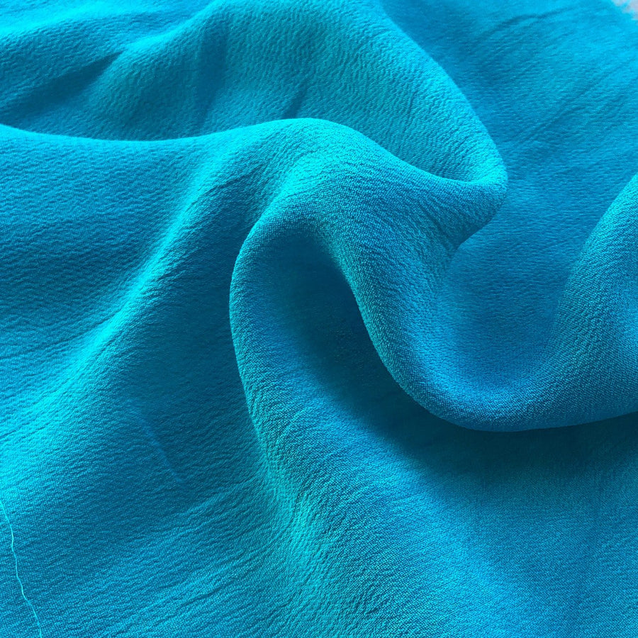 44" Neon Blue 100% Tencel Lyocell Cupro Georgette 4.5 OZ Light Woven Fabric By the Yard | APC Fabrics