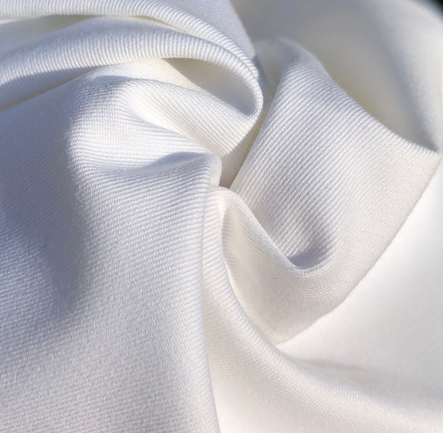 60" 100% Pima Cotton Twill 6 OZ Tight Weave White Apparel & Face Mask Woven Fabric By the Yard - APC Fabrics