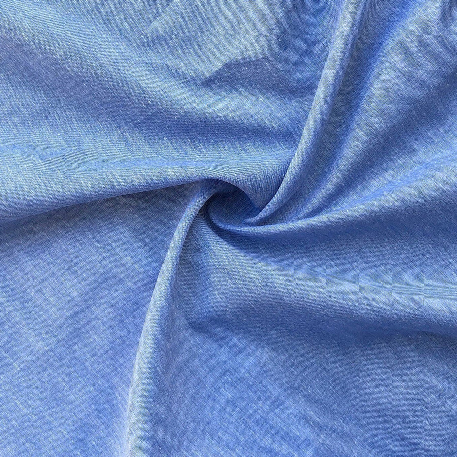 58" 100% Cotton Pima Chambray Voile Baby Blue Light Woven Fabric By the Yard - APC Fabrics