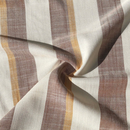 56" Cotton Linen & Rayon Striped Burgundy Red White Yellow Apparel Woven Fabric By the Yard - APC Fabrics