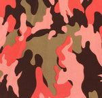 60" 100% Polyester 6 OZ Camoflauge Camouflage Camo Print Green, Orange, Pink, Apparel & Face Mask Woven Fabric By the Yard - APC Fabrics