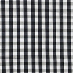 58" Cotton Poplin Spandex Lycra Stretch 5 OZ Plaid Gingham Checkered Black White & Gray Woven Fabric By the Yard - APC Fabrics