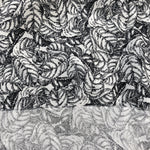 56" 100% cotton Lawn Leaf Nature Floral Black White Print 4 OZ Woven Fabric By the Yard | APC Fabrics
