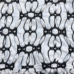 58" Rayon Spandex Lycra Stretch Ikat White & Black Floral Flower Jacquard Knit Fabric By the Yard - APC Fabrics