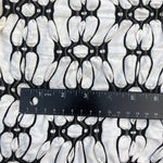 58" Rayon Spandex Lycra Stretch Ikat White & Black Floral Flower Jacquard Knit Fabric By the Yard - APC Fabrics