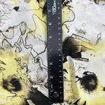 54" 100% Rayon Bemberg Floral Print Yellow & Black 4 OZ Woven Fabric By the Yard | APC Fabrics