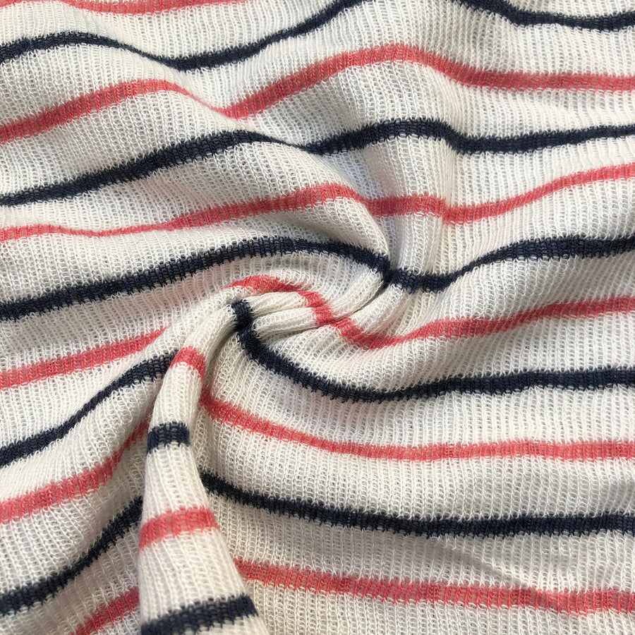 46" Modal Striped Polka Dot White Red Black Rib Knit & Double Knit Fabric By the Yard | APC Fabrics
