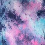 60” Bamboo Spandex  Stretch Tie Dyed Cotton Candy Blue & Pink Apparel Knit Fabric By the Yard | APC Fabrics