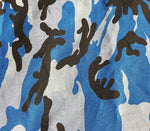 60" 100% Lyocell Tencel Camouflage 6 OZ Chambray Blue Camo Print Apparel and Face Mask Woven Fabric By the Yard | APC Fabrics
