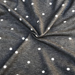 52" French Terry Cotton Blend Polka Dot Burgundy Red & Charcoal Gray Apparel Knit Fabric By the Yard - APC Fabrics