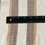 56" Cotton Linen & Rayon Striped Burgundy Red White Yellow Apparel Woven Fabric By the Yard - APC Fabrics