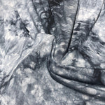 60” Bamboo Spandex Lycra Stretch Tie Dyed Black & White Cloud Apparel Knit Fabric By the Yard - APC Fabrics