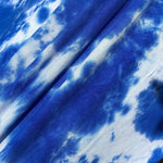 60” Modal & Spandex Lycra Stretch Tie Dyed Ocean Blue & White Apparel and Face Mask Jersey Knit Fabric By the Yard | APC Fabrics