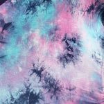 60” Bamboo Spandex  Stretch Tie Dyed Cotton Candy Blue & Pink Apparel Knit Fabric By the Yard | APC Fabrics