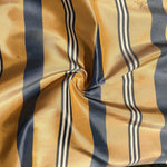 56" 100% Silk Gold Yellow Blue & White Striped 5 OZ Woven Fabric By the Half Yard | APC Fabrics