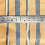 56" 100% Silk Gold Yellow Blue & White Striped 5 OZ Woven Fabric By the Half Yard | APC Fabrics