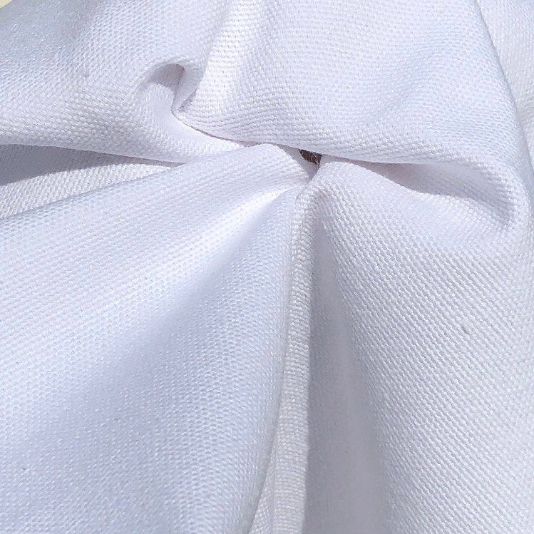 60" 100% Cotton Canvas 7 OZ White Apparel and Face Mask Woven Fabric By the Yard | APC Fabrics