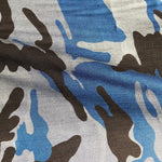 60" 100% Lyocell Tencel Camouflage 6 OZ Chambray Blue Camo Print Apparel and Face Mask Woven Fabric By the Yard | APC Fabrics