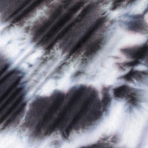 60” Modal 4-Way Stretch with Spandex 5 OZ Tie Dye Tie Dyed Black White Apparel Jersey Knit Fabric By the Yard | APC Fabrics