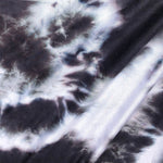 60” Modal 4-Way Stretch with Spandex 5 OZ Tie Dye Tie Dyed Black White Apparel Jersey Knit Fabric By the Yard | APC Fabrics