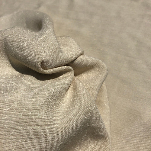 58" Merino Tencel Lyocell Wool Double Faced Jacquard Ivory Beige Apparel Woven Fabric By the Yard | APC Fabrics