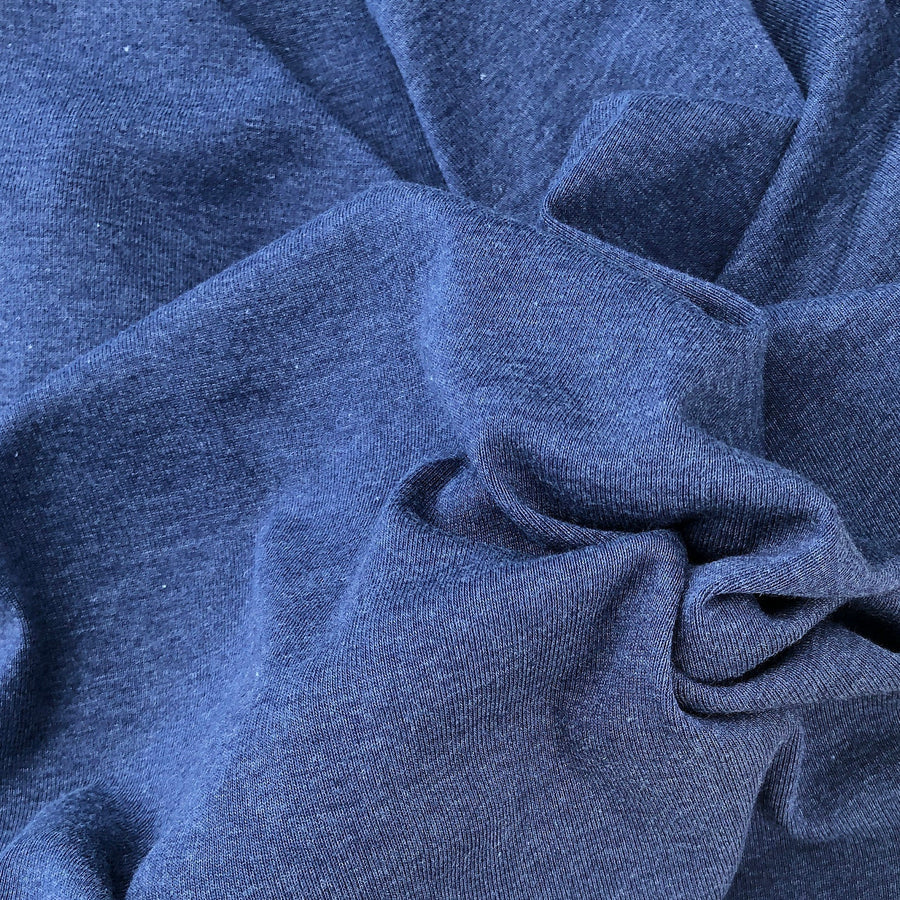 58" Cotton Modal Fleece Blend Solid Dark Navy Apparel French Knit Fabric By the Yard | APC Fabrics