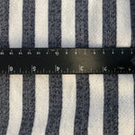 70" 100% Cotton Striped French Terry Cloth White with Blue Stripes Yarn Dyed Heavy Knit Fabric By the Yard | APC Fabrics