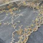 50" 100% Lace with Floral Embroidered Woven Fabric By the Half Yard | APC Fabrics