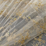 50" 100% Lace with Floral Embroidered Woven Fabric By the Half Yard | APC Fabrics
