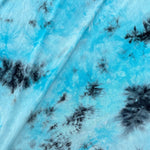 60” Bamboo 4-Way Stretch with Spandex Arctic Bright Blue & Black Tie Dye Tie Dyed Apparel Jersey Knit Fabric By the Yard | APC Fabrics