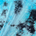 60” Bamboo 4-Way Stretch with Spandex Arctic Bright Blue & Black Tie Dye Tie Dyed Apparel Jersey Knit Fabric By the Yard | APC Fabrics