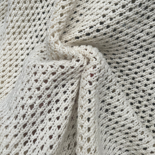 52" 100% Cotton Ivory Sweater Knit Apparel Fabric By the Half-Yard | APC Fabrics