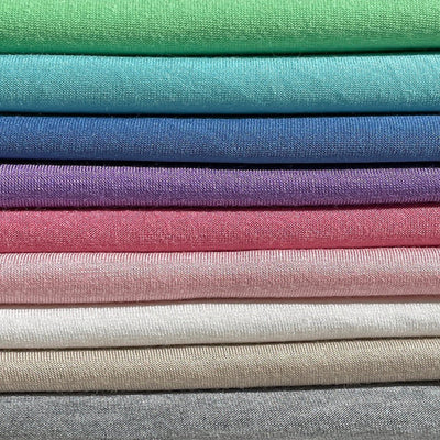 60” Bamboo & Rayon 4-Way Stretch with Spandex Solid Jersey Knit Fabric By the Yard | APC Fabrics